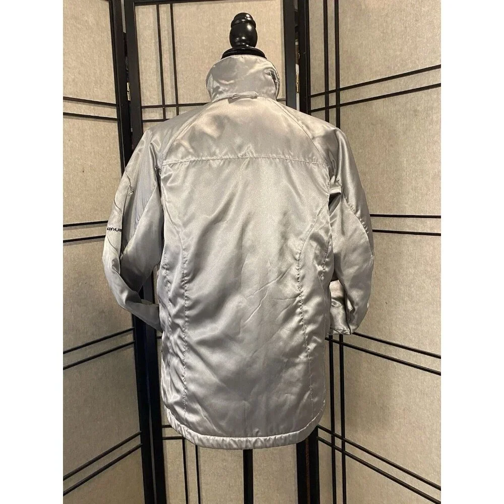 Columbia Convert Boardwear Jacket Women Large Gray Silver Zip Pockets Drawstring - Picture 3 of 15